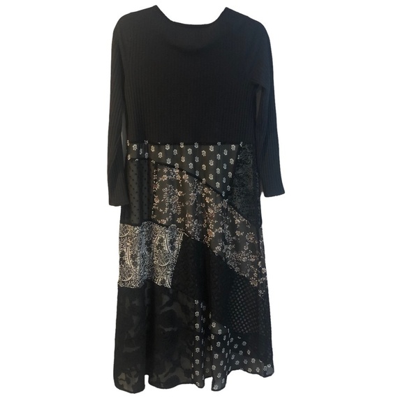 Anthropologie Maeve Belle Noir Patchwork Midi Dress Size Small - Picture 5 of 12